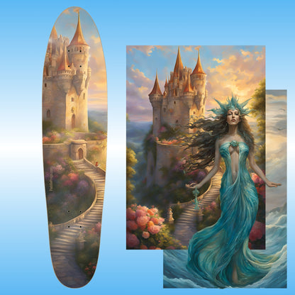 Castle Coaster | Longboard skateboard deck | Paddle Frogs | Art for you | with the Queen