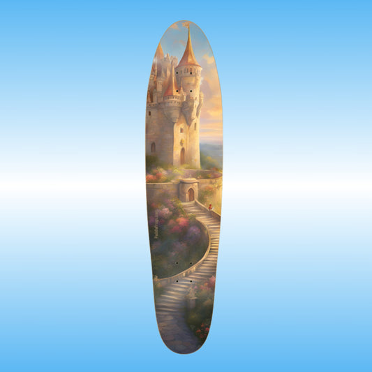 Castle Coaster  | Professional skateboard deck by Paddle Frogs | Bottom of the longboard deck