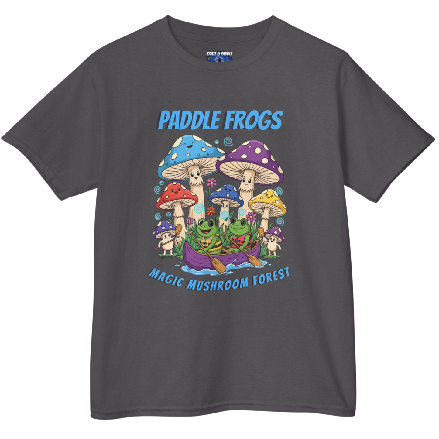 Charcoal Gray | Magic Mushroom Forest Youth Tee - Paddle Frogs™ Kids