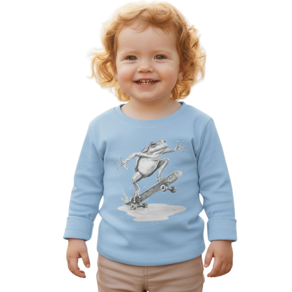 🛹 Skate Jam Long Sleeve Tee: Ollie Frog Kids Shirt | Paddle Frogs™
