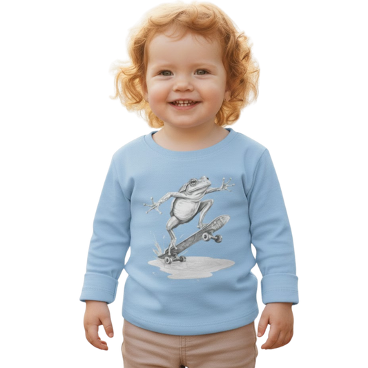 🛹 Skate Jam Long Sleeve Tee: Ollie Frog Kids Shirt | Paddle Frogs™