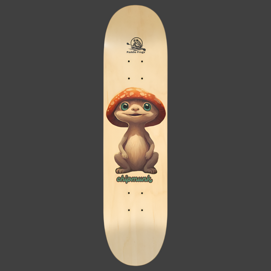 Chipmunk popsicle skateboard deck by Paddle Frogs. Live your skateboarding adventure with Chip. 