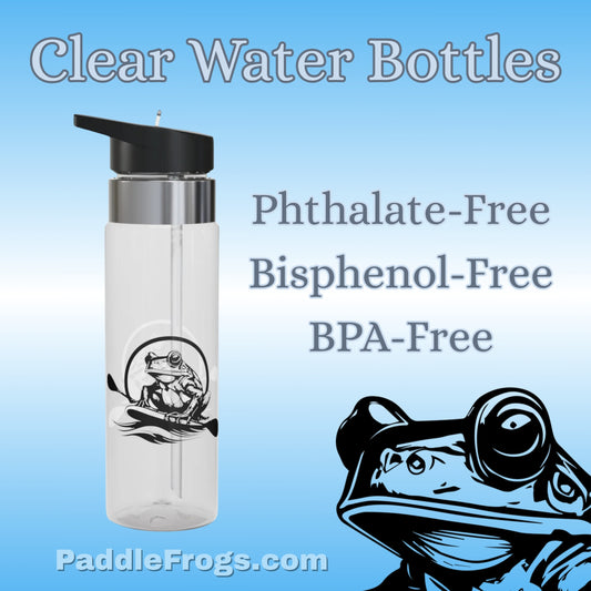 Crystal Clear Water Bottles | Paddle Frogs™ | BPA Free | Perfect for School & Adventure