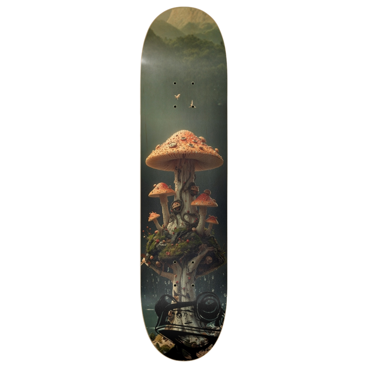 Deep in Magic Mushroom Forest 8 inch popsicle skateboard deck Paddle Frogs™