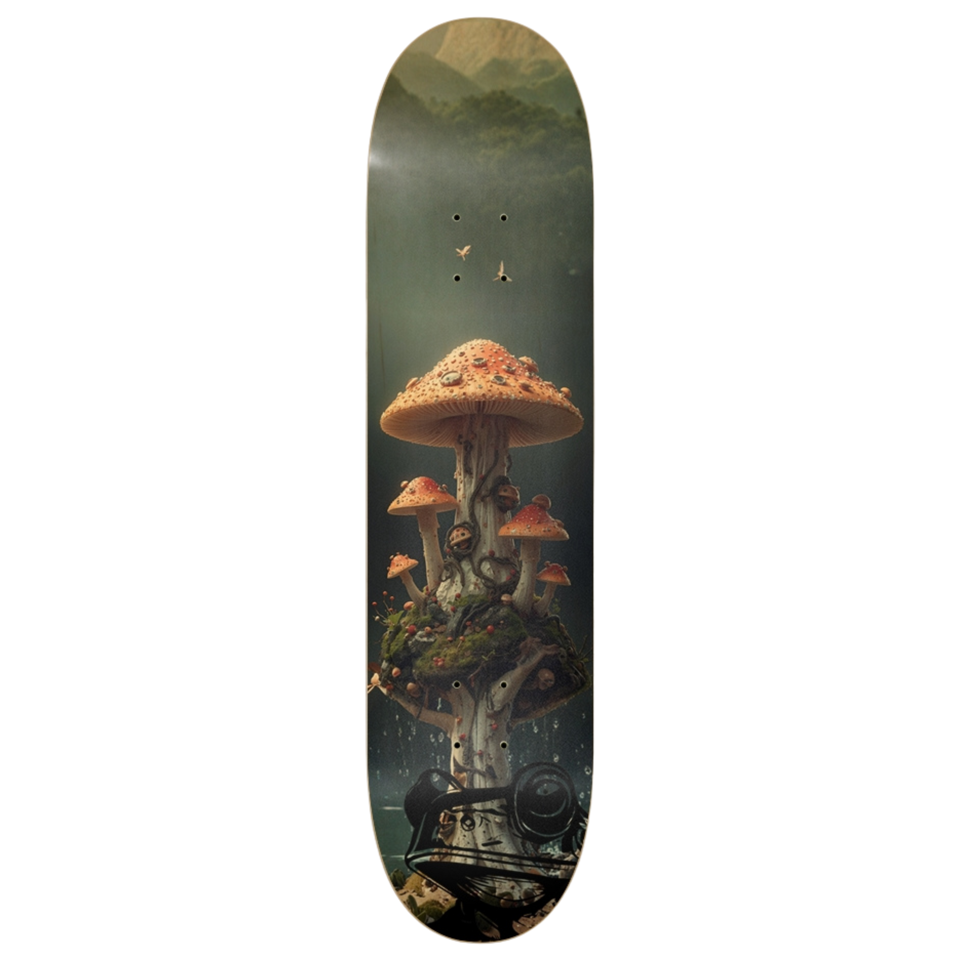 Deep in Magic Mushroom Forest 8 inch popsicle skateboard deck Paddle Frogs™
