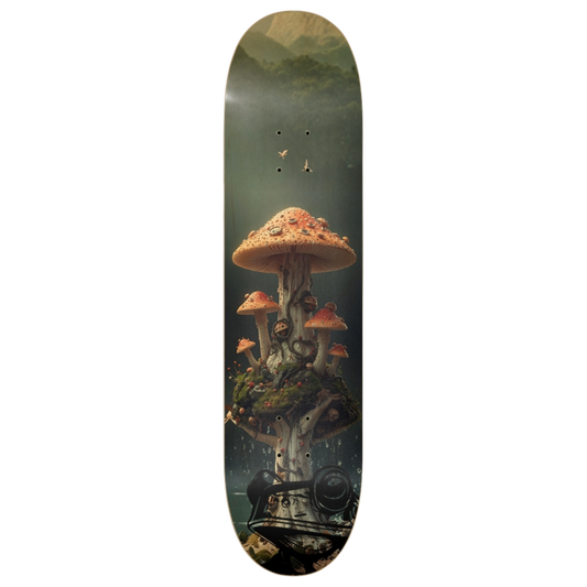 Deep in Magic Mushroom Forest 8 inch popsicle skateboard deck Paddle Frogs™