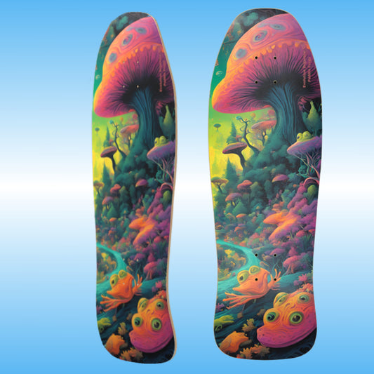 Evolution Organics | Paddle Frogs Pro street Deck  | Professional skateboard deck by Paddle Frogs | Bottom of the Classic old-school Shredder skater shape 