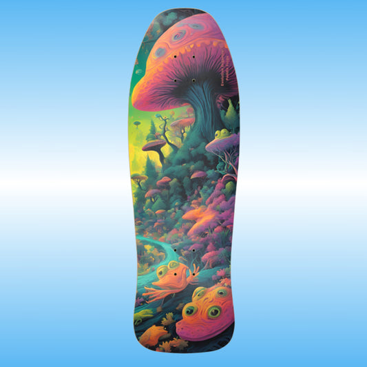 Evolution Organics | Paddle Frogs Pro street Deck  | Professional skateboard deck by Paddle Frogs | Bottom of the Classic old-school Shredder skater shape  PF