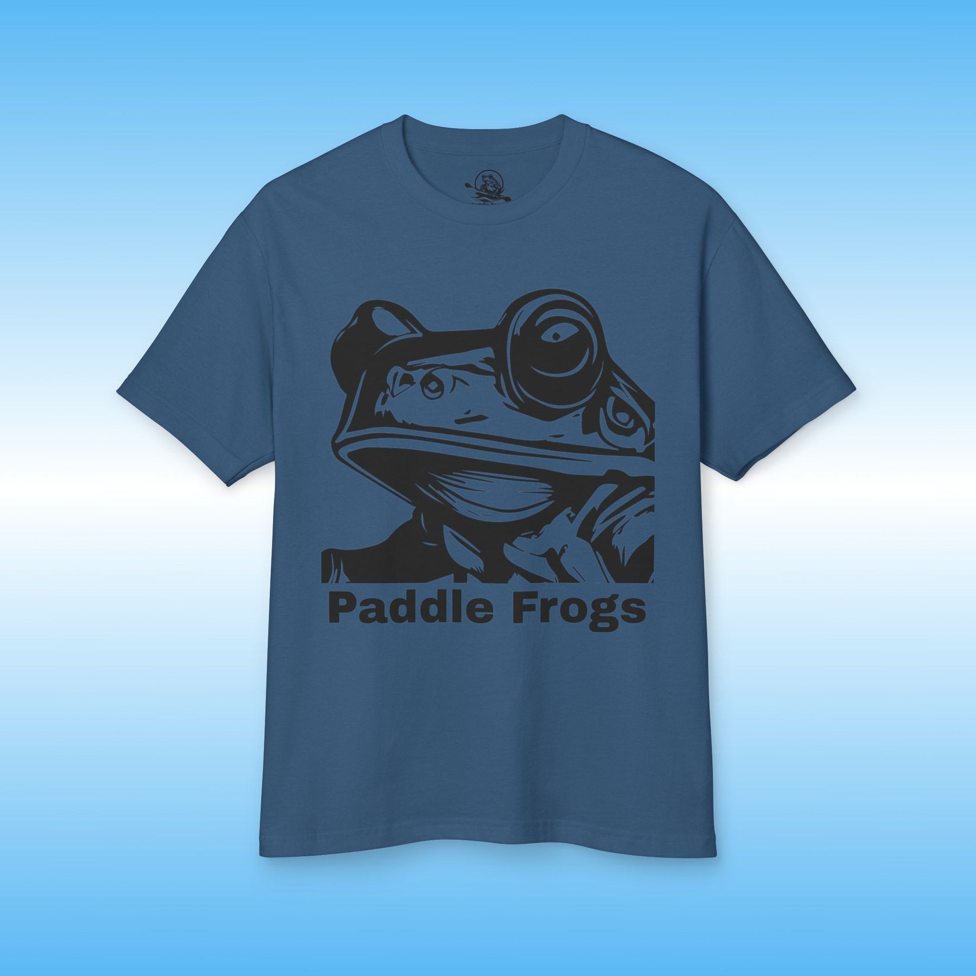 Faded Navy Blue Olive Chaos vs Sea Queen T-shirt | Paddle Frogs Skater and paddle boarder shirt