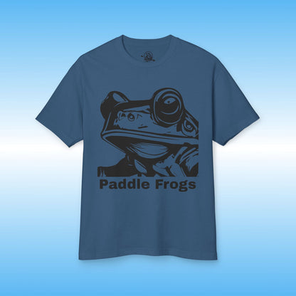 Faded Navy Blue Olive Chaos vs Sea Queen T-shirt | Paddle Frogs Skater and paddle boarder shirt