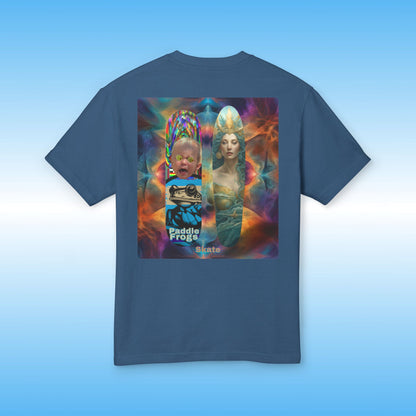 Faded Navy Olive Chaos vs Sea Queen T-shirt | Paddle Frogs Skater and paddle boarder shirt