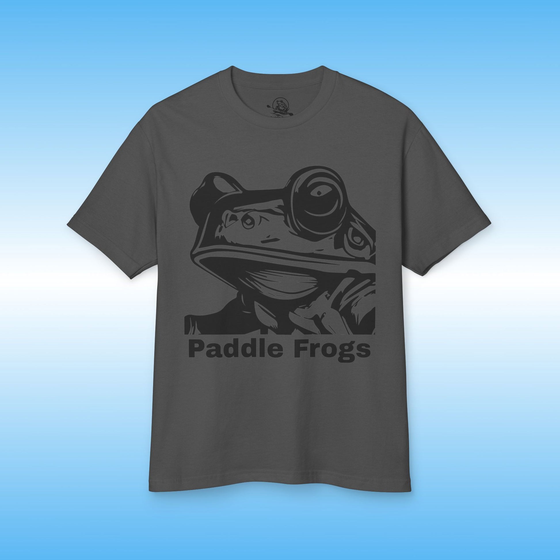 Faded black Olive Chaos vs Sea Queen T-shirt | Paddle Frogs Skater and paddle boarder shirt