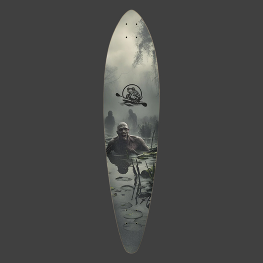 Florida Nightmare Zombies Alligators in the water Pintail Skateboard Long Board Skate Deck