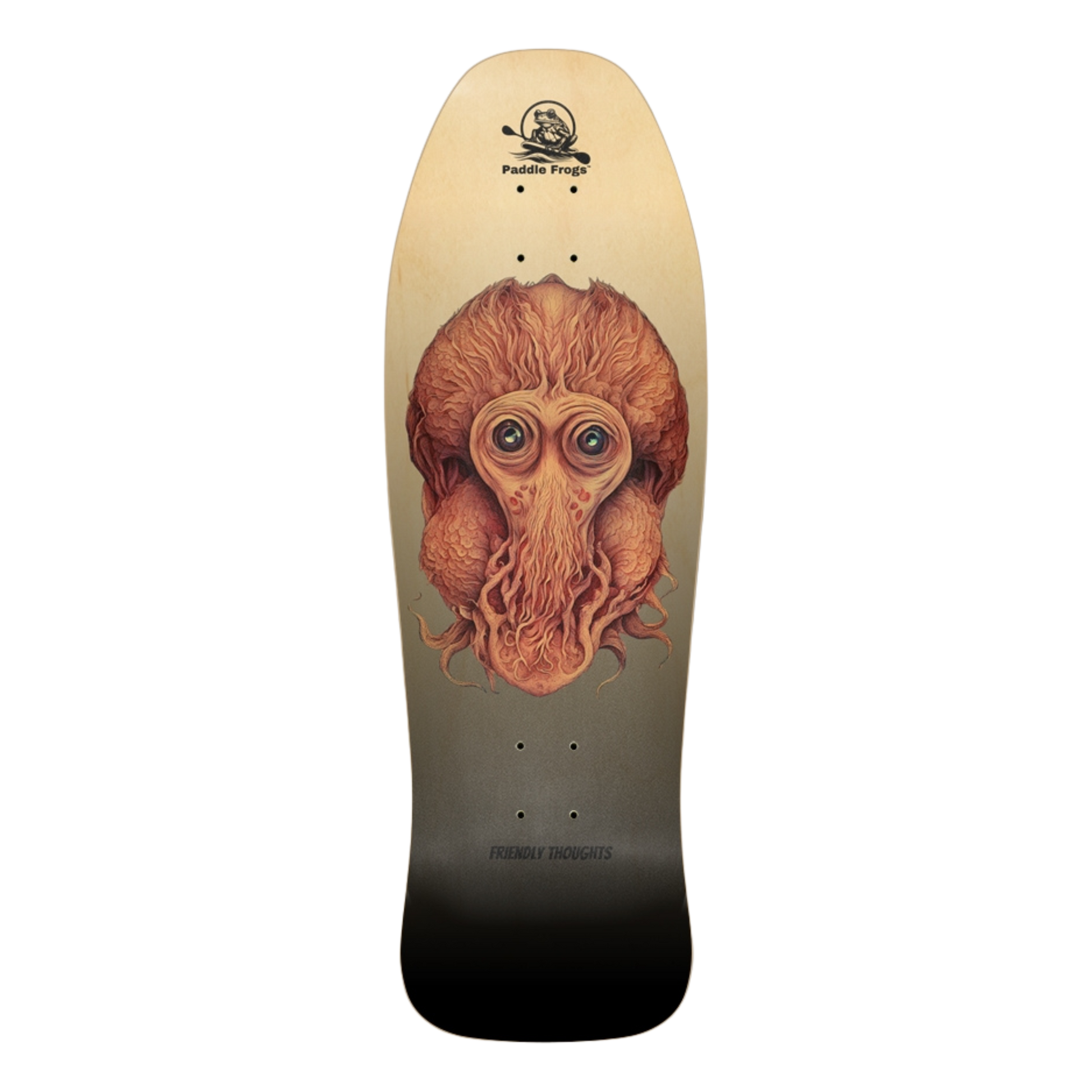 Friendly Thoughts Old School 9.5" deck. 7-ply Canadian Maple  By Paddle Frogs™.
