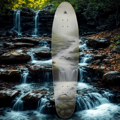 Frog Creek - Longboard Pro Skateboard Deck with rippling waterfall