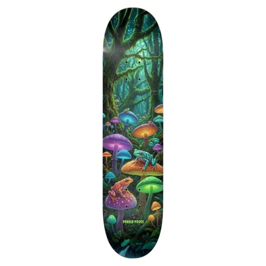 Fungal Luminous Canopy 7.75 | Premium Skateboard Deck Paddle Frogs™ pro skate shop Glow in the Dark on a transparent background