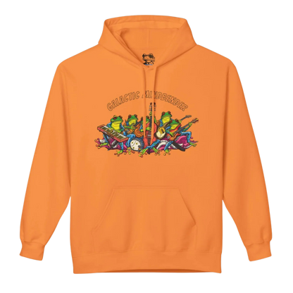 Galactic Mindbender | Fleece Hoodie | Tangerine orange by Paddle Frogs Outdoor Gear