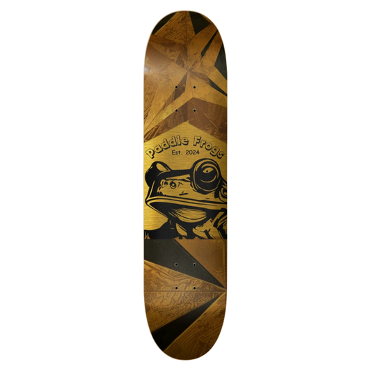 Gold Shimmer 7.62" | 7-Ply Canadian Maple Skateboard Deck on a transparent background