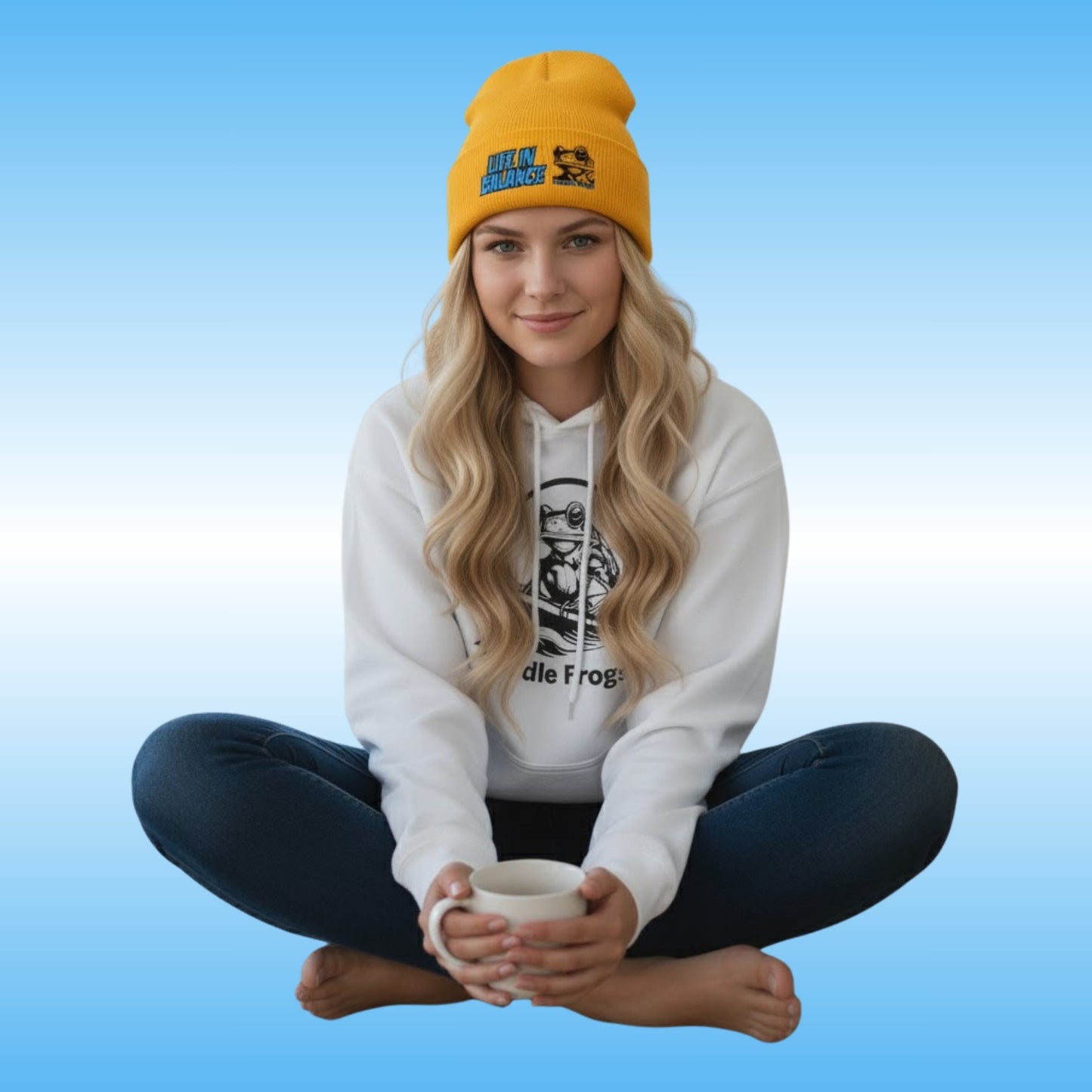 Gold Yellow crisscross applesauce - Life in Balance | The Wanderer's Anchor: Cuffed Beanie