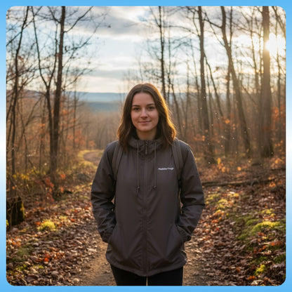 Graphite Windbreaker Hooded Jacket Paddle Frogs™ Tennessee mountain hiking