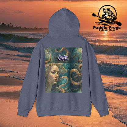 Lady Octopus - sweatshirt Hoodie Dark  Heather Blue Paddle Frogs Hooded sweatshirt Official Skateboard coat backside hood up