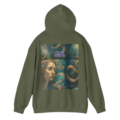 Lady Octopus | Hoodie Sweatshirt | camo green -  Paddle Frogs