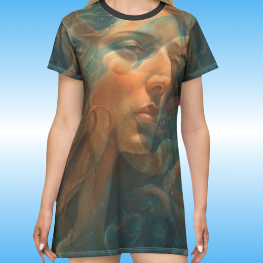 Lady Octopus T-shirt dress | Long Tee by Paddle Frogs