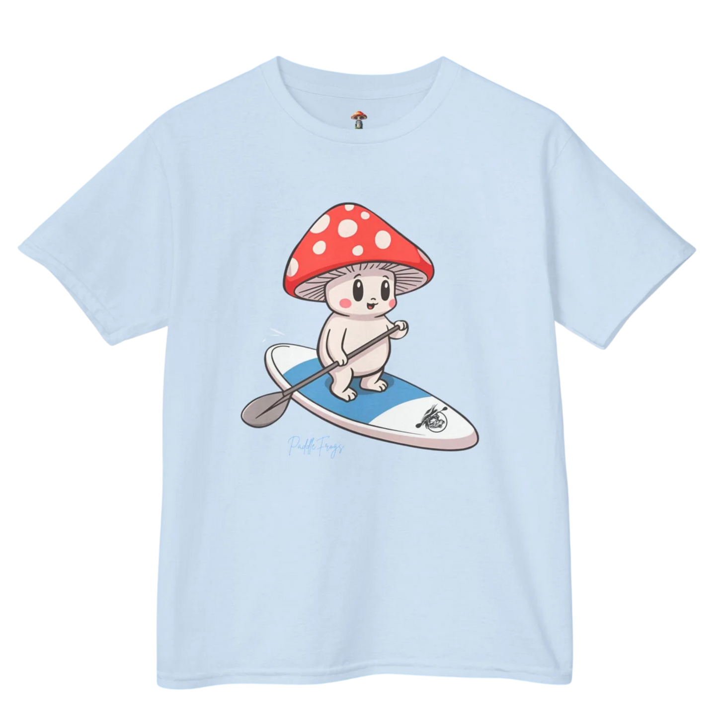 Light Blue - Shiro & the Divine Escape T-shirt (4 colors) Paddle Frogs™ Kids Mushroom Forest adventures