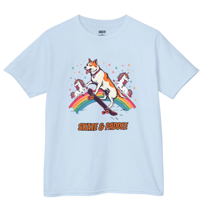 Light Blue | The Dog Who Skated with Unicorns (A Kids' Dream Tee)