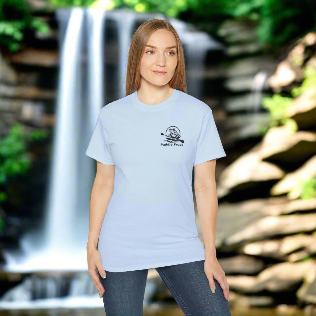 Light blue Waterfall T-shirt Paddle Frogs 