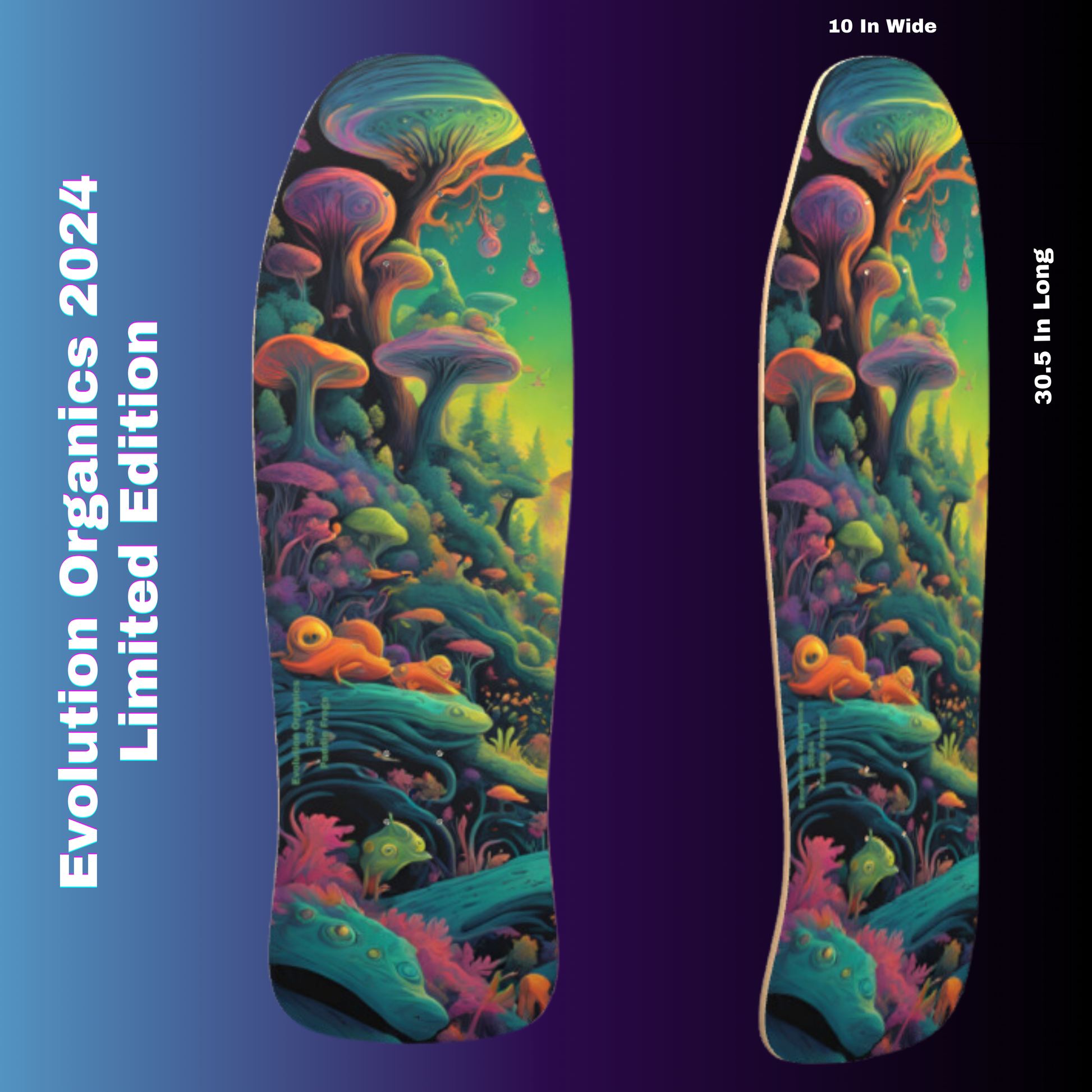 Limited Edition 2024 Evolution Organics Classic Thrasher Skateboard Deck 