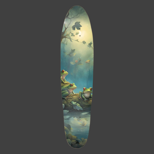 Living in Frog Paradise Pintail Longboard by Paddle Frogs Seven Layer Maple Skateboard Deck