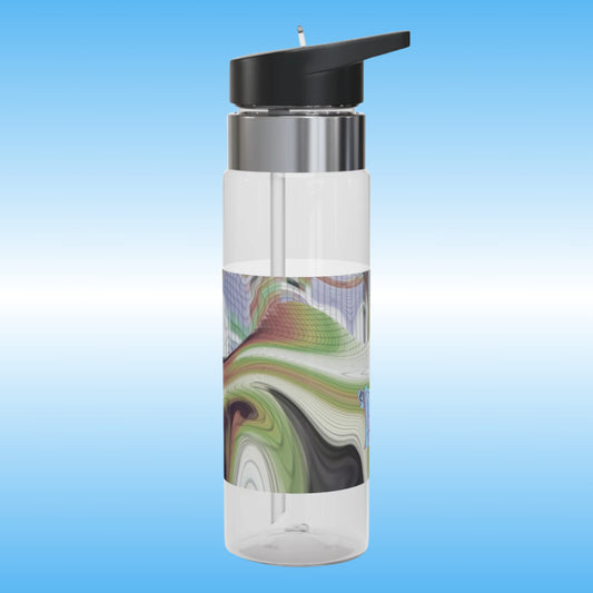 “Lost” – Crystal Clear Water Bottle by Paddle Frogs™  | BPA-Free | Digital Swirls