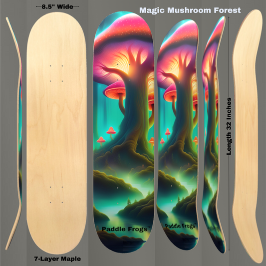Magic Mushroom Forest Popsicle Skateboard Deck 7 Seven Layer Maple