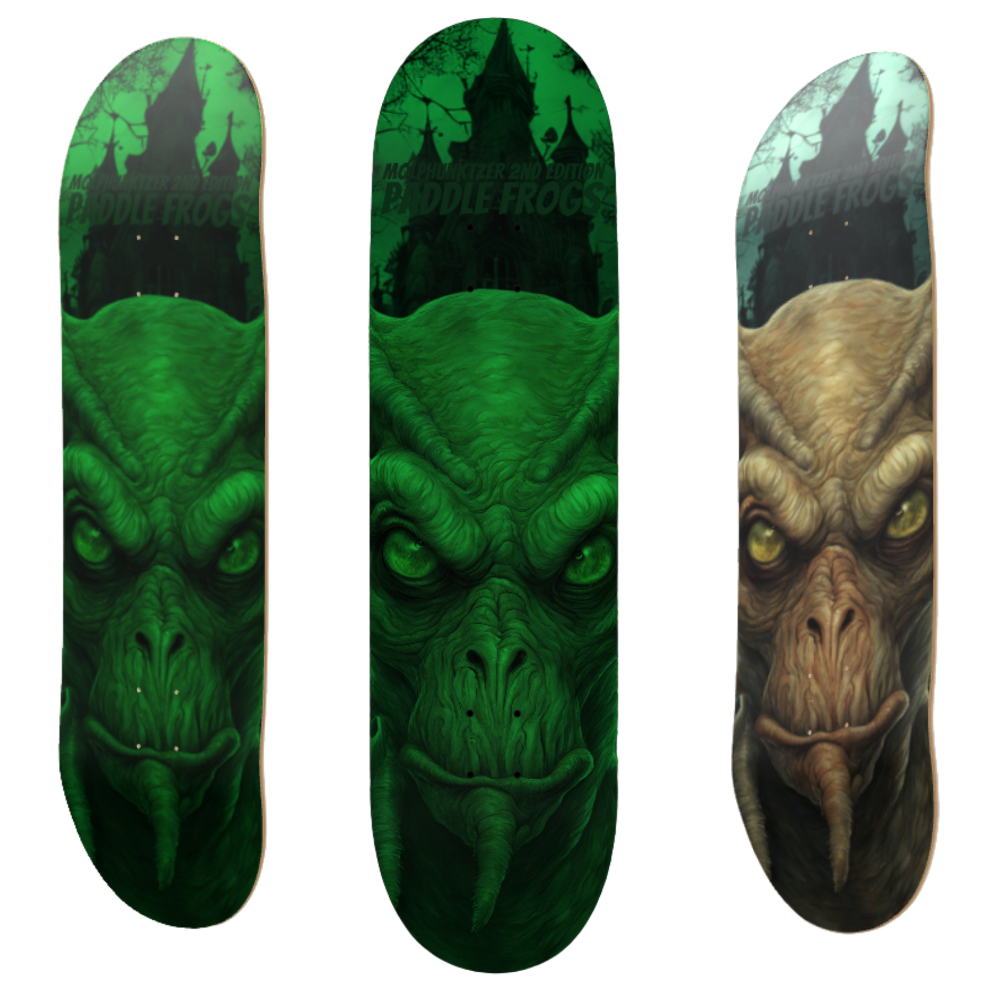 Molphunktzer 2nd Edition | 8.75 skateboard | Paddle Frogs™ Glow in the Dark
