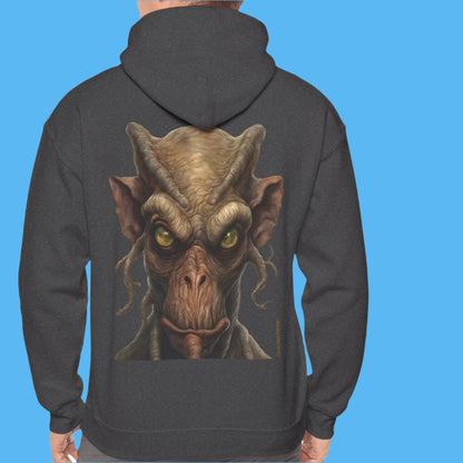 Molphunktzer Hoodie Color Darkened Heather His face is staring right at you.