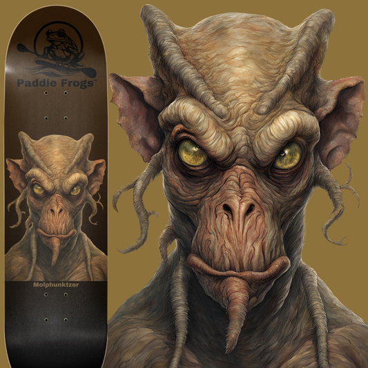 Molphunktzer Skateboard Deck is a masterful blend of craftsmanship and artistry. Constructed from 7-ply 100% Canadian maple