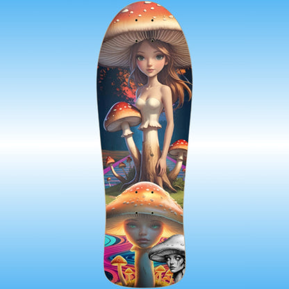 Mushroom Path | classic skateboard by Paddle Frogs pro skate shop an old school shape bottom side only 1