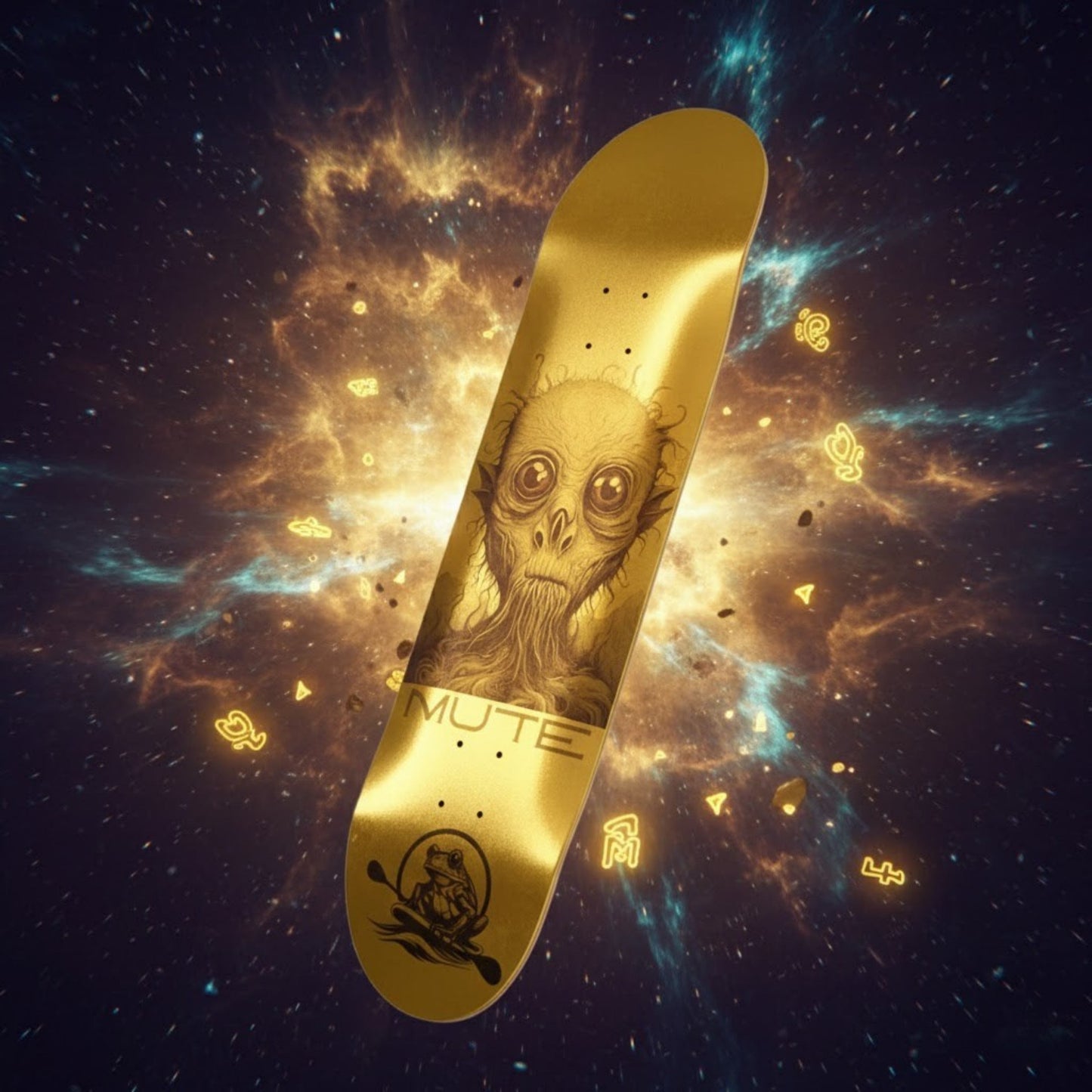 Mute Gold 8.75 skateboard deck by Paddle Frogs pro skate shop