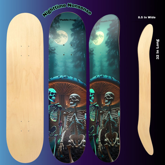 Nighttime Nonsense Popsicle Skateboard Deck by Paddle Frogs - 7 - Seven Layer Canadian Maple Made in the USA