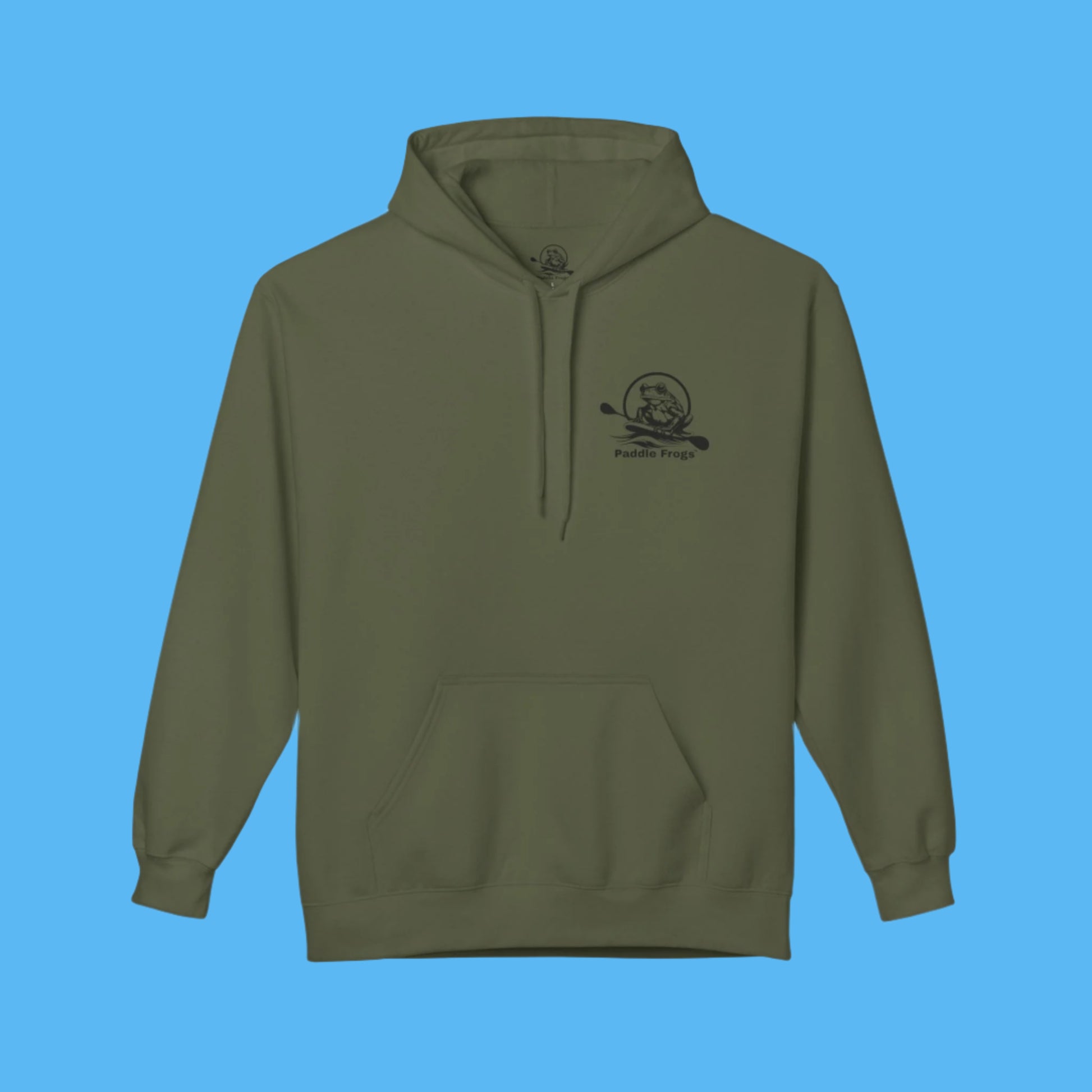 Olive Chaos Fleece Hoodie Jacket by Paddle Frogs in Camo Green
