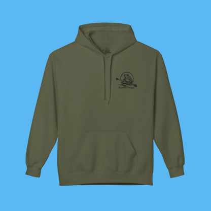Olive Chaos Fleece Hoodie Jacket by Paddle Frogs in Camo Green