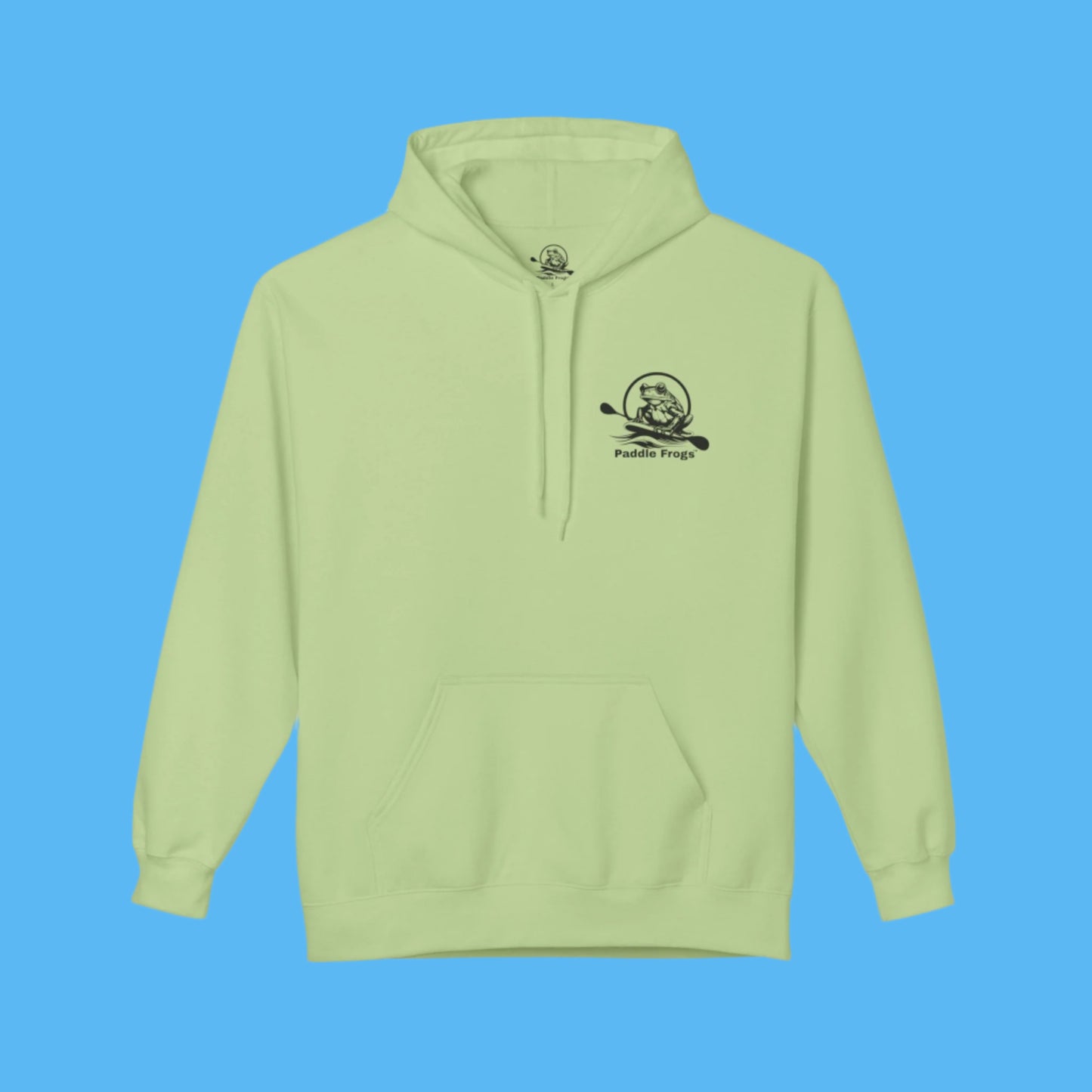 Olive Chaos Fleece Hoodie Jacket by Paddle Frogs in Funky Olive Green