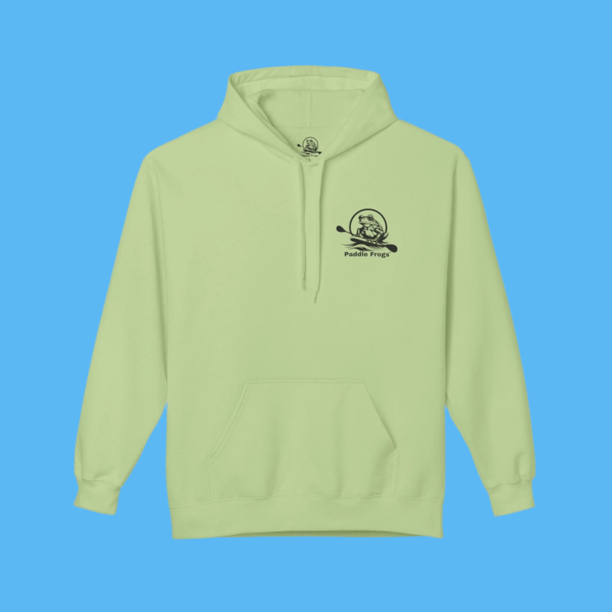 Olive Chaos Fleece Hoodie Jacket by Paddle Frogs in Funky Olive Green