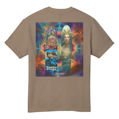 Olive Chaos Meets Sea Queen | Skate Tee - Faded Brown