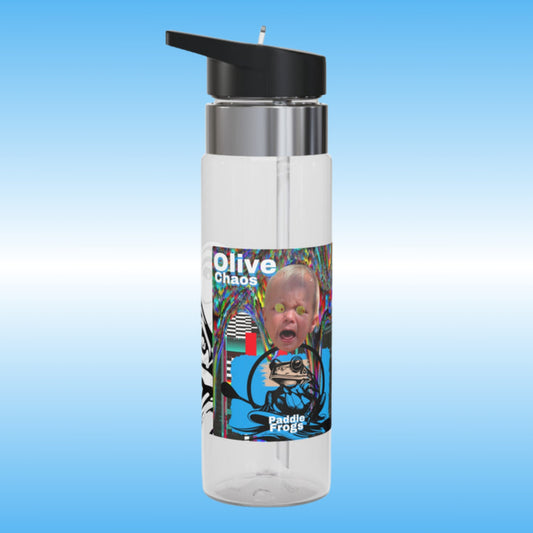 Olive Chaos crystal clear Water Bottles Paddle Frogs (Front Side)