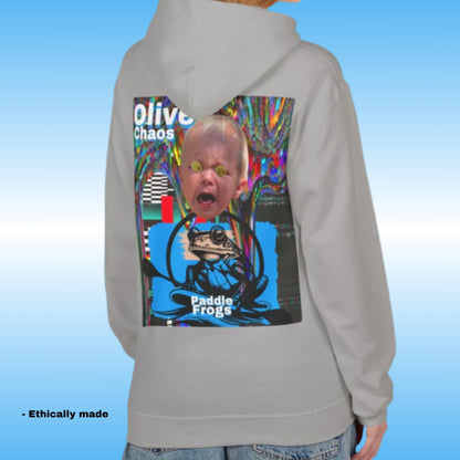 Olive Chaos pull over hoodie sweatshirt by Paddle Frogs Outdoor Gear Ethically made 