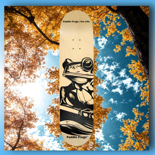 Original 7-Layer Maple - Skateboard Deck - Paddle Frogs -Maple Trees and sky background