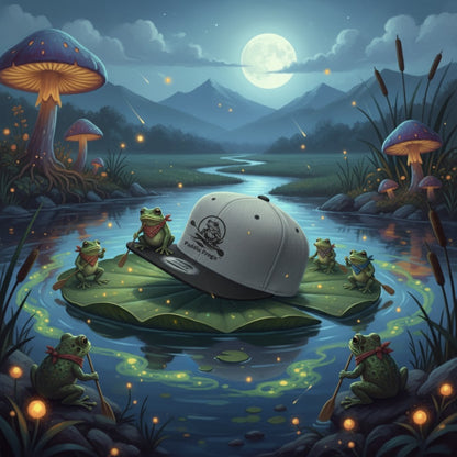 Original Snap Back Cap Black & Heather Grey Display at the pond | Paddle Frogs Outdoor Gear