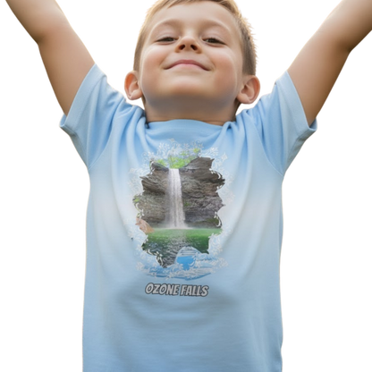 Ozone Falls | Youth Hiking Jersey on a transparent background